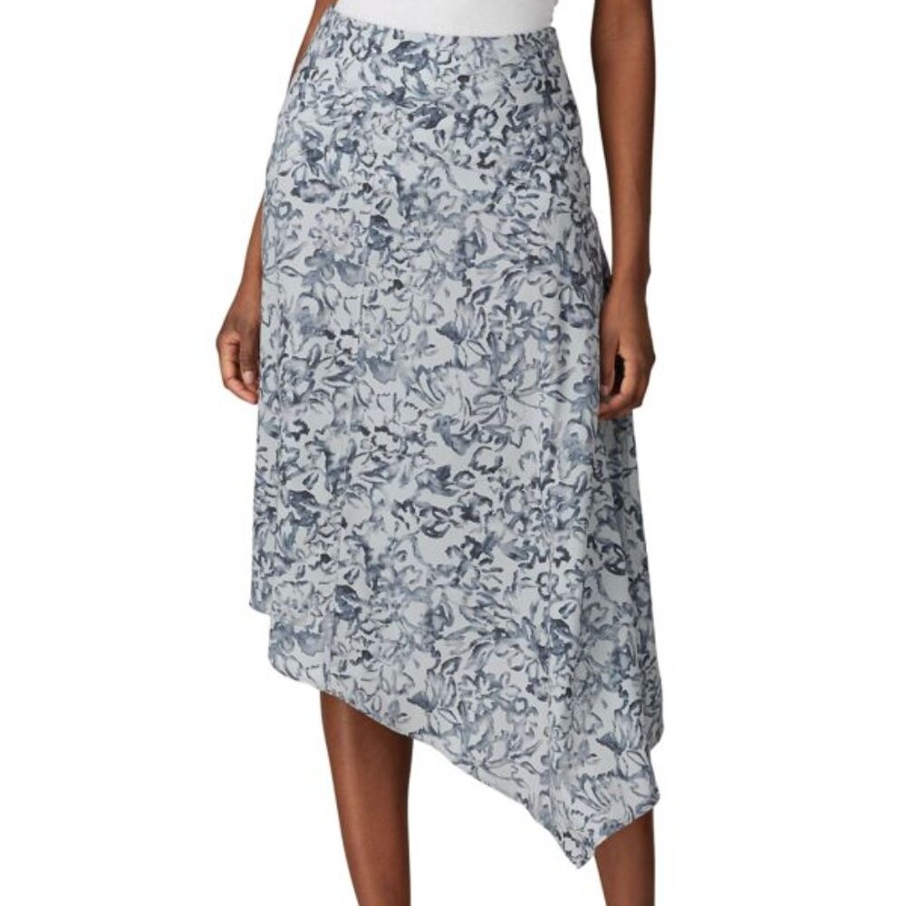 VICTOR ALFARO COLLECTIVE Blue Floral Asymmetric Skirt, Size 8 from Saks